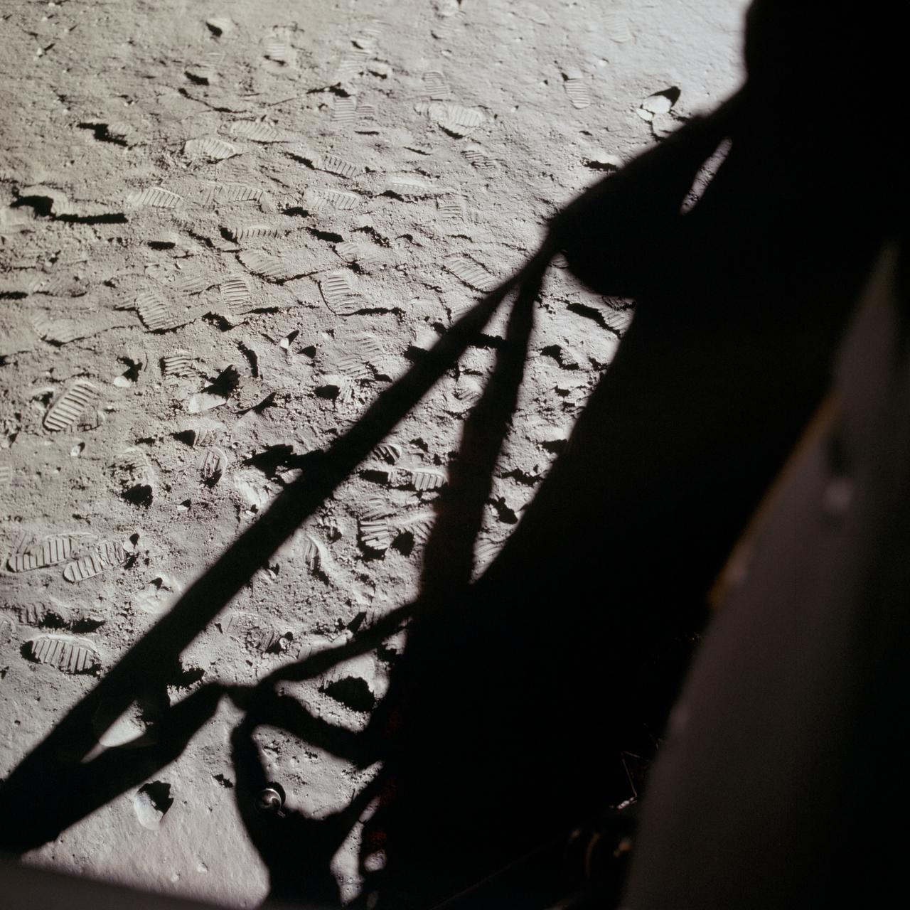 Apollo 11 Lunar Module shadow on the surface