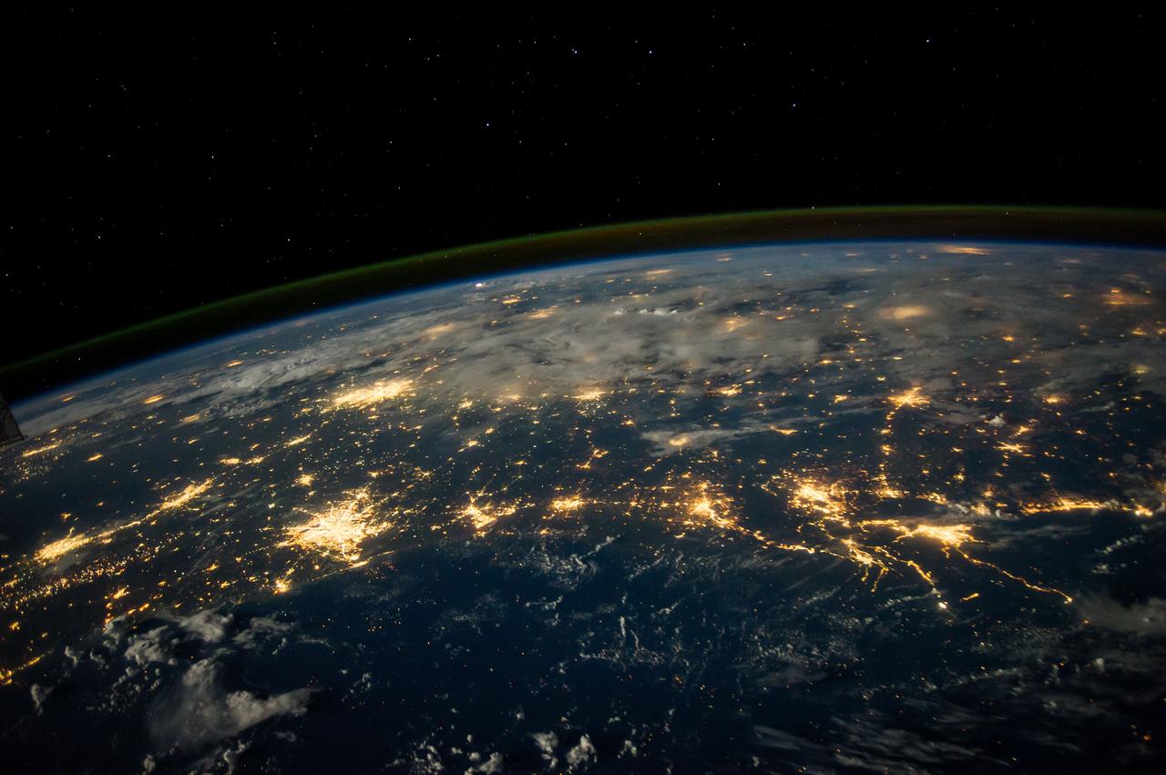 Earth at night from ISS