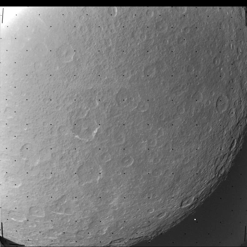 Rhea imaged by Voyager 1