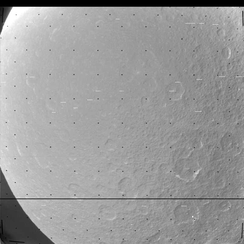 Rhea imaged by Voyager 1