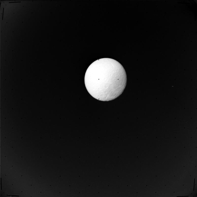 Rhea imaged by Voyager 1