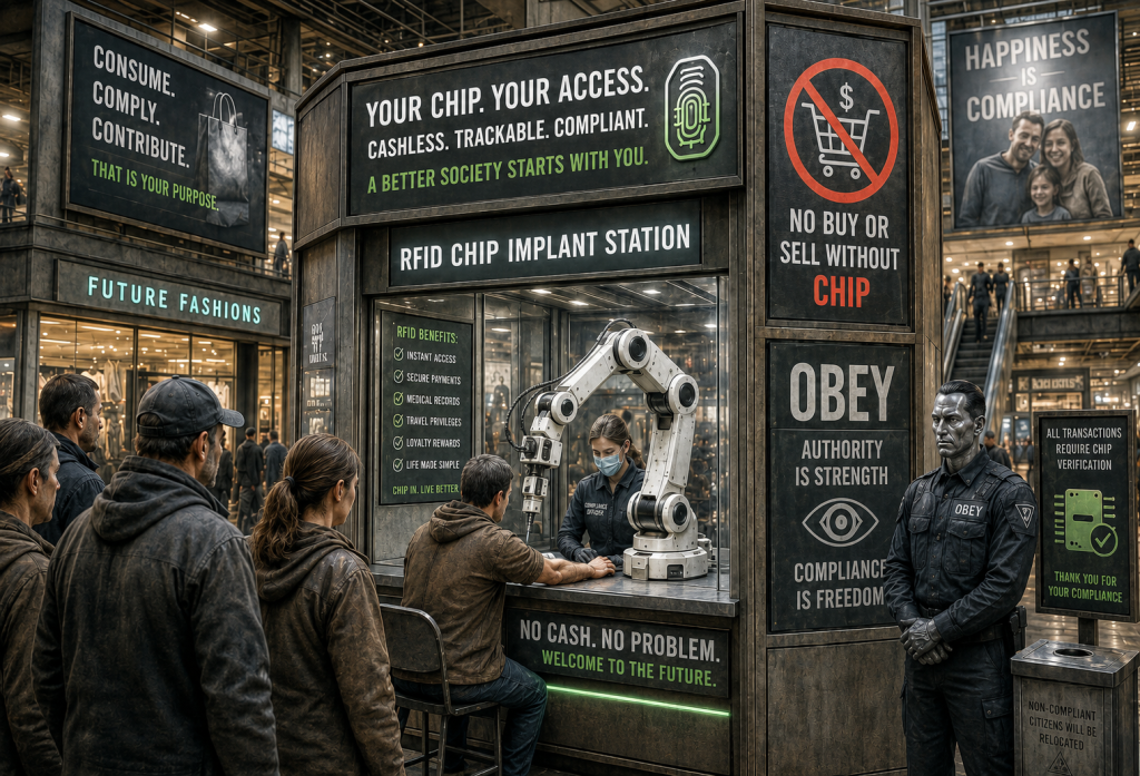 The RFID Implant Station: No Buy or Sell Without the Chip