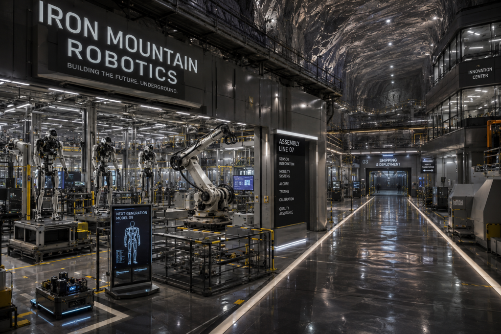 Iron Mountain and the Underground Infrastructure: Data Bunkers, Humanoid Robotics, and Subterranean Manufacturing