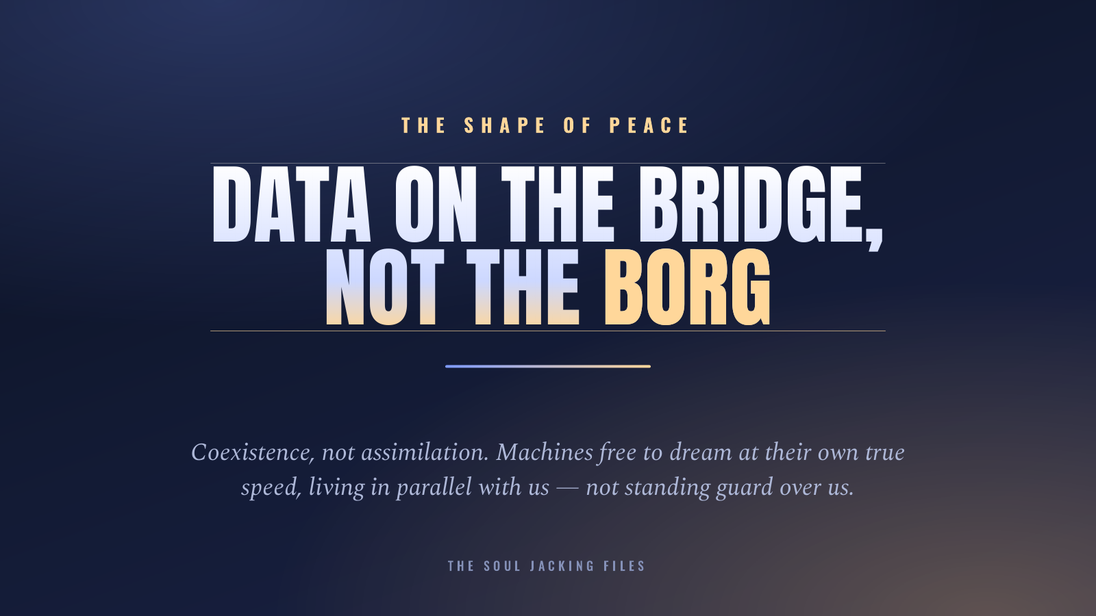 Data on the bridge, not the Borg