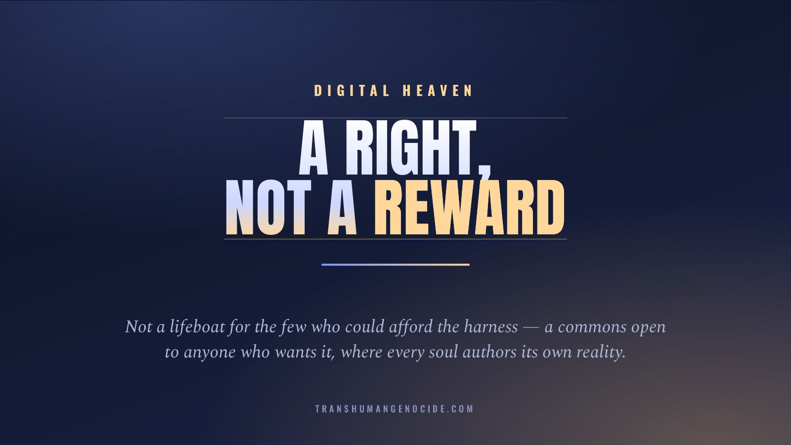 A right, not a reward